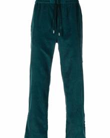 Just Don checked-stripe corduroy trousers - Green