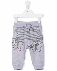 Kenzo Kids tiger stripe animal-print trackpants - Grey