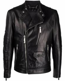 Philipp Plein leather biker jacket - Black