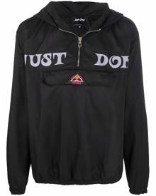 Just Don logo-print hooded windbreaker - Black