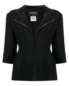 Chanel Pre-Owned single-breasted tweed jacket - Black