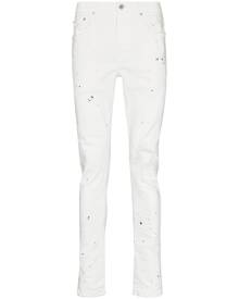 Purple Brand paint splatter-print skinny-cut jeans - White