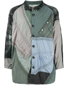 By Walid patchwork cotton shirt - Green