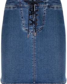 See by Chloé lace-up denim skirt - Blue