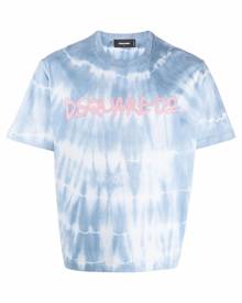 DSQUARED2 logo-print tie-dye cotton T-shirt - Blue