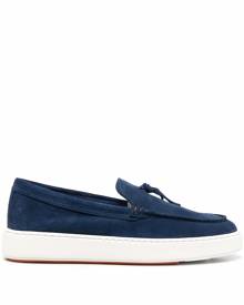 Santoni tassel-embellished suede loafers - Blue