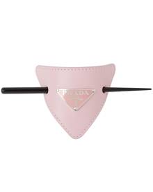 Prada Embellished-logo Hairclip In Petal Pink