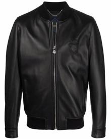 Billionaire leather bomber jacket - Black