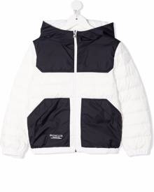 Moncler Enfant two-tone puffer jacket - White