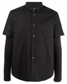 Diesel layered-sleeve Marley cotton shirt - Black