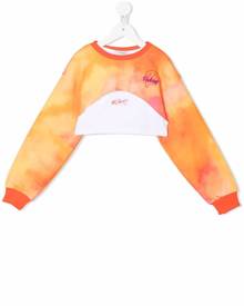 Pinko Kids tie-dye layered sweatshirt - Orange