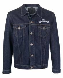 John Richmond Playboy-print denim jacket - Blue