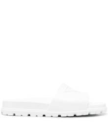 Prada logo-embossed slides - White
