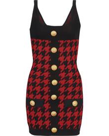 Balmain houndstooth fitted dress - Red