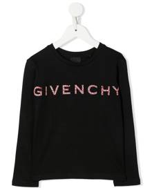 Givenchy Kids patchwork-logo long-sleeve T-shirt - Black