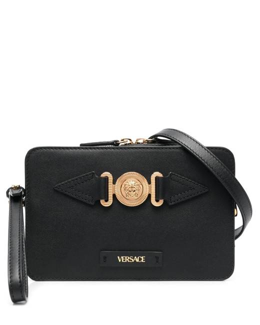 Versace Medusa Leather Clutch Bag in Blue for Men Mens Bags Pouches and wristlets 