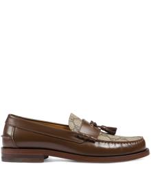 Gucci monogram-print tassel loafers - Brown