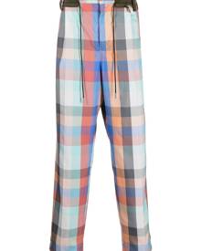 sacai checked straight-leg trousers - Blue