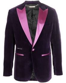 Philipp Plein single-breasted velvet blazer - Purple