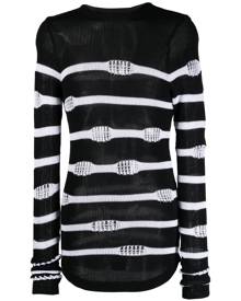 Balmain distressed striped sweater - Black