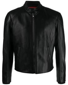 Ferrari logo-plaque biker jacket - Black