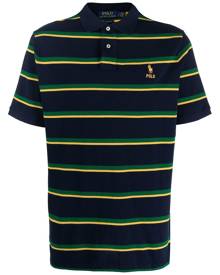 Polo Ralph Lauren stripe-print embroidered-pony polo shirt - Blue