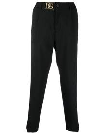 Dolce & Gabbana logo-buckle tapered trousers - Black