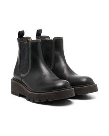 Brunello Cucinelli Kids bead-detailing chelsea boots - Black