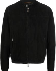 Moorer leather zip-up bomber jacket - Black