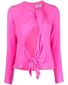 The Attico Zelda tie-front blouse - Pink
