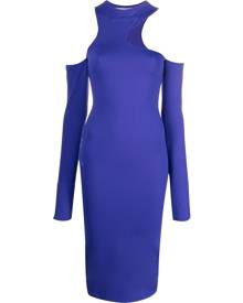 Off-White asymmetric long-sleeve midi dress - Purple