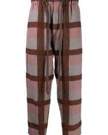 Uma Wang Pigiama checked drawstring trousers - Multicolour