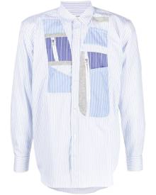Comme Des Garçons Shirt patchwork-panel button-up shirt - Blue