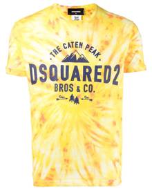 Stain Shade logo-print tie-dye T-shirt - Yellow
