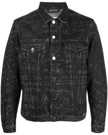 Etudes scribble-print denim jacket - Black