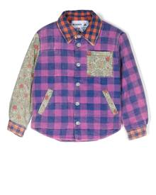 Natasha Zinko Kids plaid patchwork flannel shirt - Purple