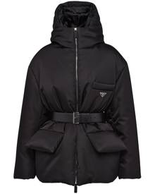 Prada Re-Nylon cropped puffer jacket, Black