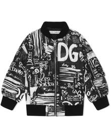 Dolce & Gabbana Kids graffiti-print bomber jacket - Black