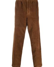 Kenzo logo-patch tapered corduroy trousers - Brown