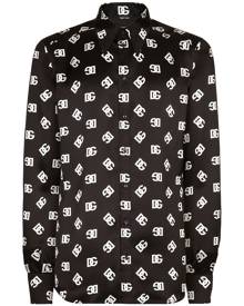 Dolce & Gabbana DG all-over logo-print silk shirt - Black