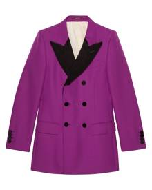 Gucci double-breasted velvet blazer - Purple