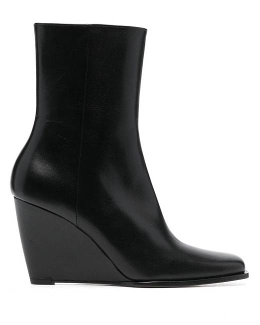 Black Farfetch Women Shoes Boots Heeled Boots Eskimo Inner Wedge boots 