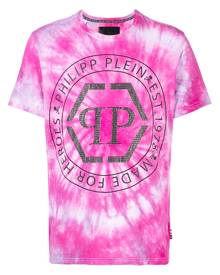 Stain Shade tie-dye logo-print T-shirt - Pink