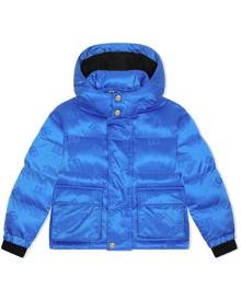 Dolce & Gabbana Kids logo-print puffer jacket - Blue