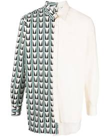 Lanvin patchwork geometric print shirt - Neutrals