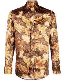 ERL all-over leaf-print shirt - Yellow