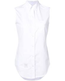 Thom Browne Sleeveless Grosgrain Poplin Shirt - White