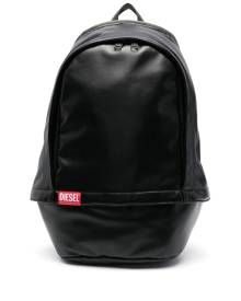 Diesel logo faux-leather backpack - Black