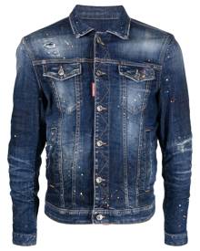 Dsquared2 paint splatter-print denim jacket - Blue