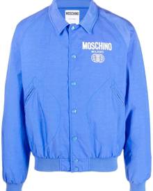 Moschino logo-print bomber jacket - Blue